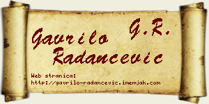 Gavrilo Radančević vizit kartica